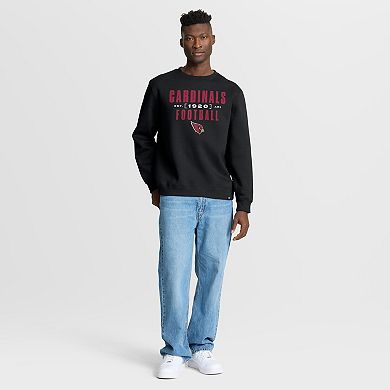 Men's Fanatics Black Arizona Cardinals Powerful Throw Legacy Pullover Sweatshirt