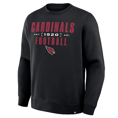 Men's Fanatics Black Arizona Cardinals Powerful Throw Legacy Pullover Sweatshirt