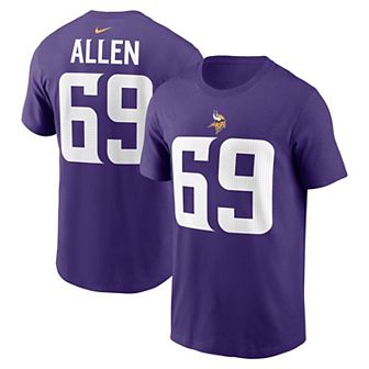 Men's Nike Jared Allen Purple Minnesota Vikings Retired Player Name & Number T-Shirt