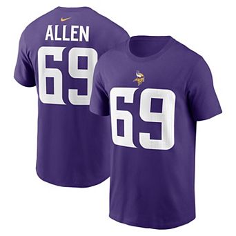 Men's Nike Jared Allen Purple Minnesota Vikings Retired Player Name & Number T-Shirt