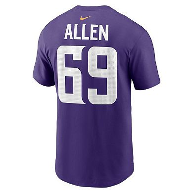 Men's Nike Jared Allen Purple Minnesota Vikings Retired Player Name & Number T-Shirt