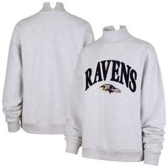 Women's '47 Heather Gray Baltimore Ravens Vantage Mock Neck Pullover Sweatshirt
