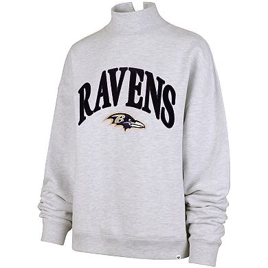 Women's '47 Heather Gray Baltimore Ravens Vantage Mock Neck Pullover Sweatshirt