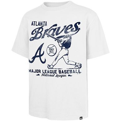 Men's '47 White Atlanta Braves Regional Batter Foundation T-Shirt