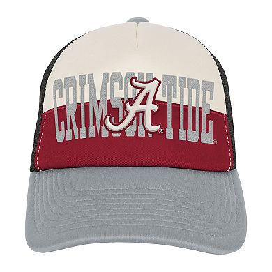 Youth Outerstuff Crimson/Cream Alabama Crimson Tide Modern Fan Trucker Adjustable Hat