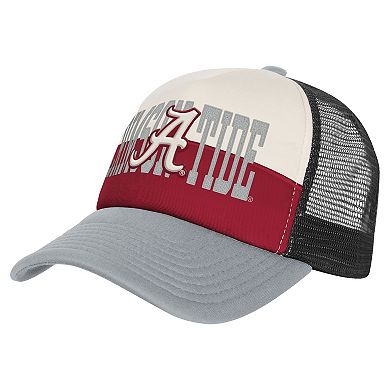 Youth Outerstuff Crimson/Cream Alabama Crimson Tide Modern Fan Trucker Adjustable Hat