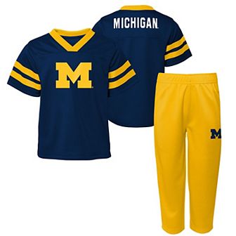 Youth Outerstuff Navy Michigan Wolverines Red Zone Two-Piece Top and Pants Set