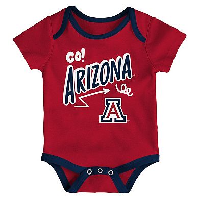 Newborn & Infant Outerstuff Arizona Wildcats Three-Pack All Day Play Bodysuit Set