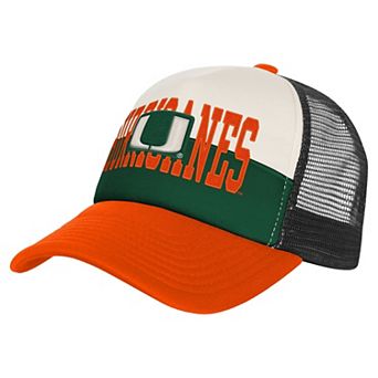 Men's Outerstuff Green/Cream Miami Hurricanes Modern Fan Trucker Adjustable Hat