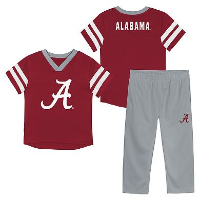 Youth Outerstuff Crimson Alabama Crimson Tide Red Zone Two-Piece V-Neck Top and Pants Set