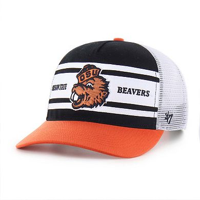 Youth '47 Black/Orange Oregon State Beavers Super Stripe Hitch Adjustable Trucker Hat