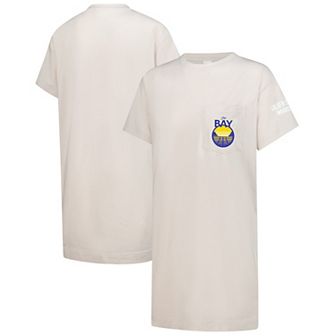 Women's Lolë Cream Golden State Warriors Effortless Tri-Blend T-Shirt Dress