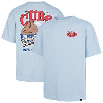 Men's '47 Light Blue Chicago Cubs Ice Cream Parlor Foundation T-Shirt