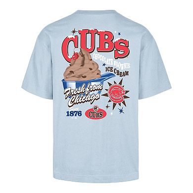 Men's '47 Light Blue Chicago Cubs Ice Cream Parlor Foundation T-Shirt