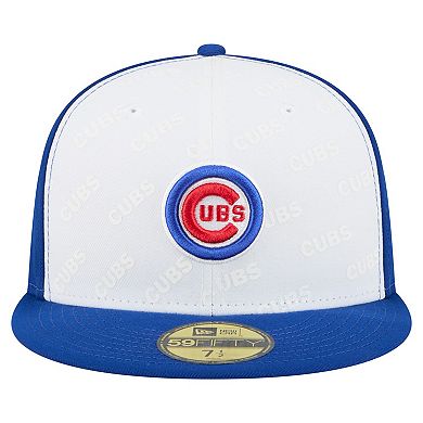 Men's New Era White/Royal Chicago Cubs Repeat 59FIFTY Fitted Hat