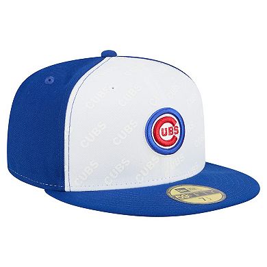 Men's New Era White/Royal Chicago Cubs Repeat 59FIFTY Fitted Hat