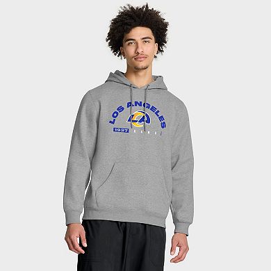 Men's Fanatics Heather Gray Los Angeles Rams Delay of Game Legacy Pullover Hoodie