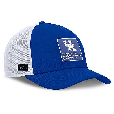 Men's Nike Royal/White Kentucky Wildcats 2025 On-Field Rise Engineered Trucker Adjustable Hat
