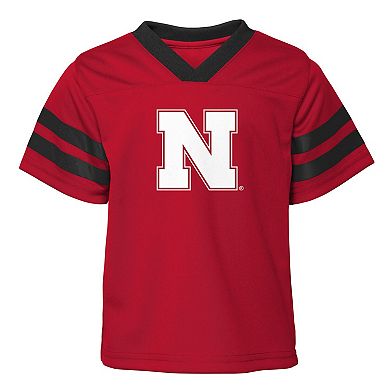Youth Outerstuff Scarlet Nebraska Huskers Red Zone Two-Piece V-Neck Top and Pants Set