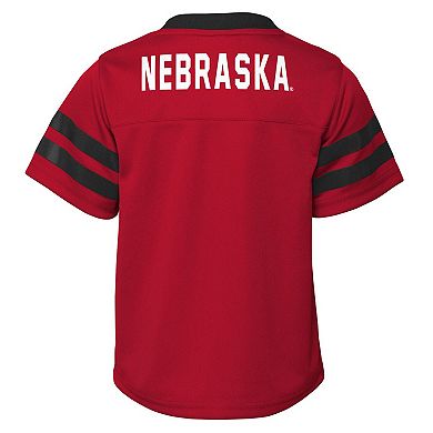 Youth Outerstuff Scarlet Nebraska Huskers Red Zone Two-Piece V-Neck Top and Pants Set