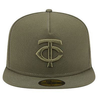 Men's New Era Olive Minnesota Twins Color Pack A-Frame 59FIFTY Fitted Hat