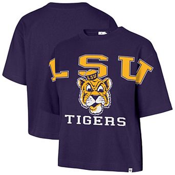Women's '47 Purple LSU Tigers Outreach City Relaxed Cropped T-Shirt