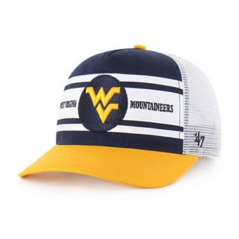 Youth '47 Navy/Gold West Virginia Mountaineers Super Stripe Hitch Adjustable Trucker Hat