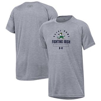 Youth Under Armour Heather Gray Notre Dame Fighting Irish Ultra Soft Rye Tech Performance T-Shirt