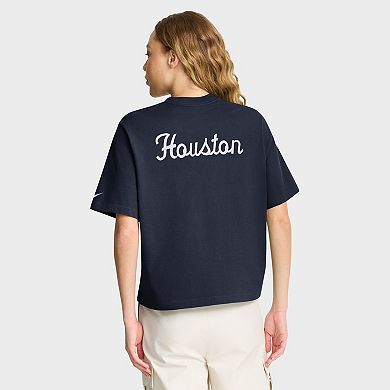 Women's Nike Navy Houston Texans Rewind Pocket Boxy T-Shirt