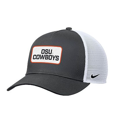 Men's Nike Anthracite Oklahoma State Cowboys 2025 On-Field Rise Trucker Performance Adjustable Hat