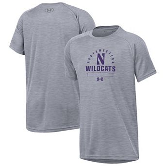 Youth Under Armour Heather Gray Northwestern Wildcats Ultra Soft Rye Tech Performance T-Shirt