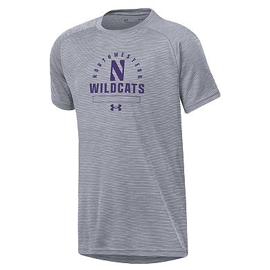 Youth Under Armour Heather Gray Northwestern Wildcats Ultra Soft Rye Tech Performance T-Shirt