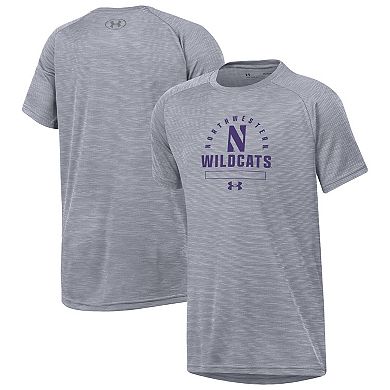 Youth Under Armour Heather Gray Northwestern Wildcats Ultra Soft Rye Tech Performance T-Shirt