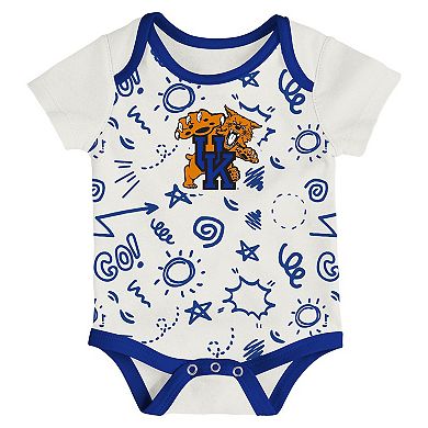 Newborn & Infant Outerstuff Kentucky Wildcats Three-Pack All Day Play Bodysuit Set