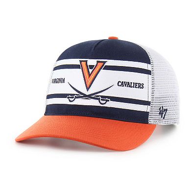 Youth '47 Navy/Orange Virginia Cavaliers Super Stripe Hitch Adjustable Trucker Hat