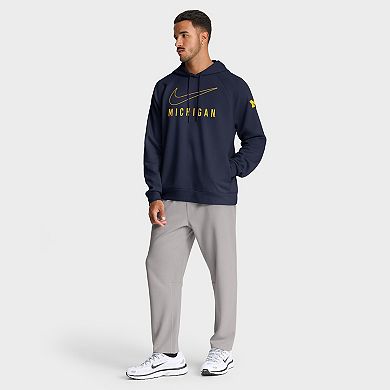 Men's Nike Navy Michigan Wolverines Premium Raglan Performance Pullover Hoodie