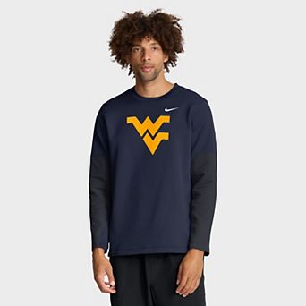 Men's Nike Navy West Virginia Mountaineers 2025 Sideline Coach Performance Long Sleeve T-Shirt