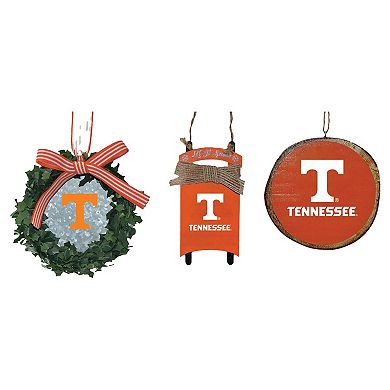 "The Memory Company Tennessee Volunteers Three-Pack Wreath, Sled & Circle Ornament Set"