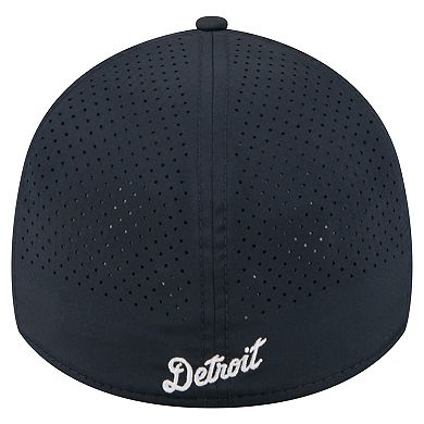 Men's New Era Navy Detroit Tigers 39THIRTY A-Frame Perforated Flex Hat
