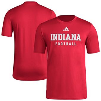 Men's adidas Crimson Indiana Hoosiers Locker Practice Football Pre-Game T-Shirt