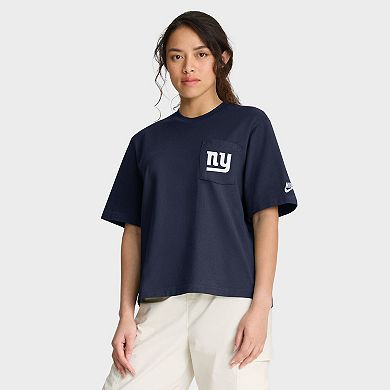 Women's Nike Royal New York Giants Rewind Pocket Boxy T-Shirt