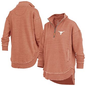 Women's Pressbox Burnt Orange Texas Longhorns Northfork Sojourn Poncho Quarter-Zip Sweatshirt