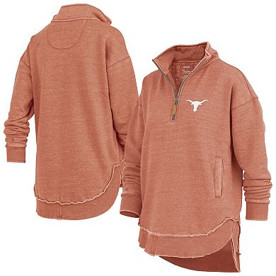 Women's Pressbox Burnt Orange Texas Longhorns Northfork Sojourn Poncho Quarter-Zip Sweatshirt