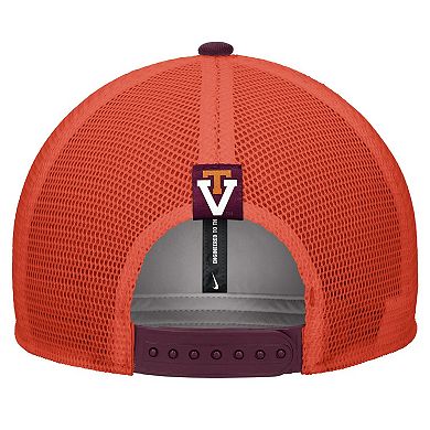 Men's Nike Maroon Virginia Tech Hokies Vintage Arch Rise Performance Trucker Adjustable Hat