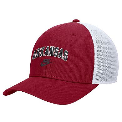 Men's Nike Cardinal Arkansas Razorbacks Vintage Arch Rise Performance Trucker Adjustable Hat
