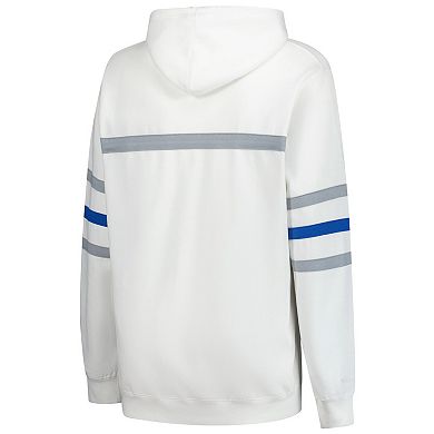 Women's Mitchell & Ness White Detroit Lions Plus Size Head Coach Throwback Pullover Hoodie