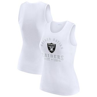Women's WEAR by Erin Andrews White Las Vegas Raiders Ribbed Graphic Tank Top
