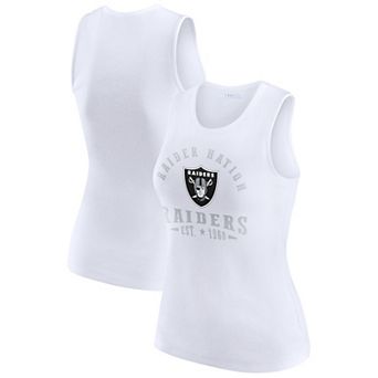 Women's WEAR by Erin Andrews White Las Vegas Raiders Ribbed Graphic Tank Top