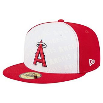 Men's New Era White/Red Los Angeles Angels Repeat 59FIFTY Fitted Hat