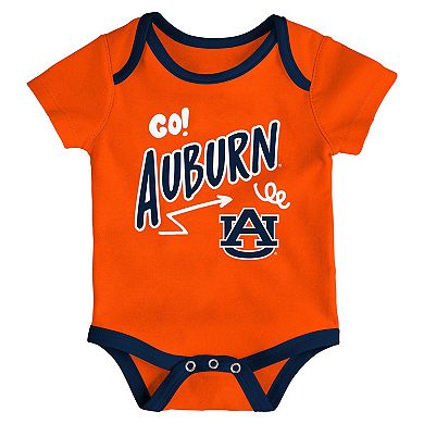 Newborn & Infant Outerstuff Auburn Tigers Three-Pack All Day Play Bodysuit Set